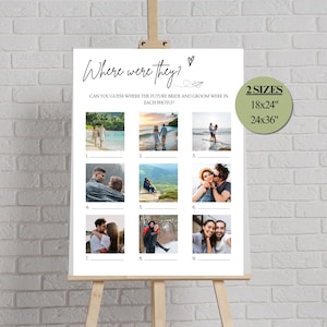 Where Were They Bridal Shower Game: Minimalist Printable (Digital Download)