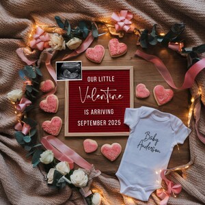 Valentine&#39;s Day Pregnancy Announcement: Gender Neutral February Baby Reveal (Digital Download)