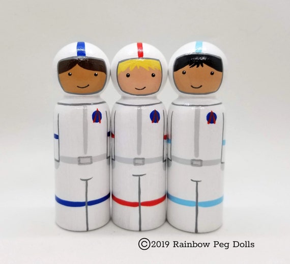 Astronauts Peg Doll Set Outer Space 