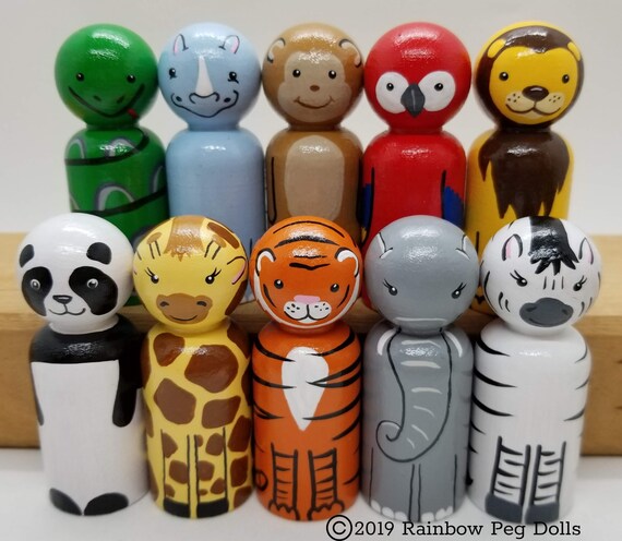 animal peg dolls