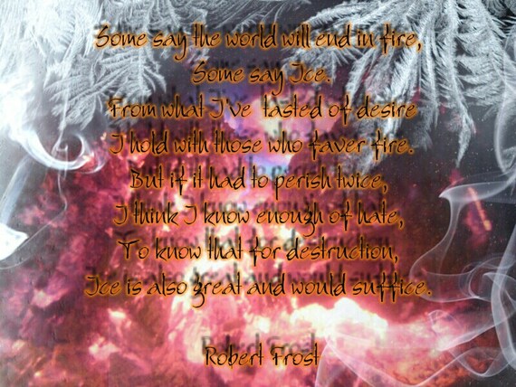 Robert Frost Poem Fire And Ice Digital Art Download Decor Wall Etsy
