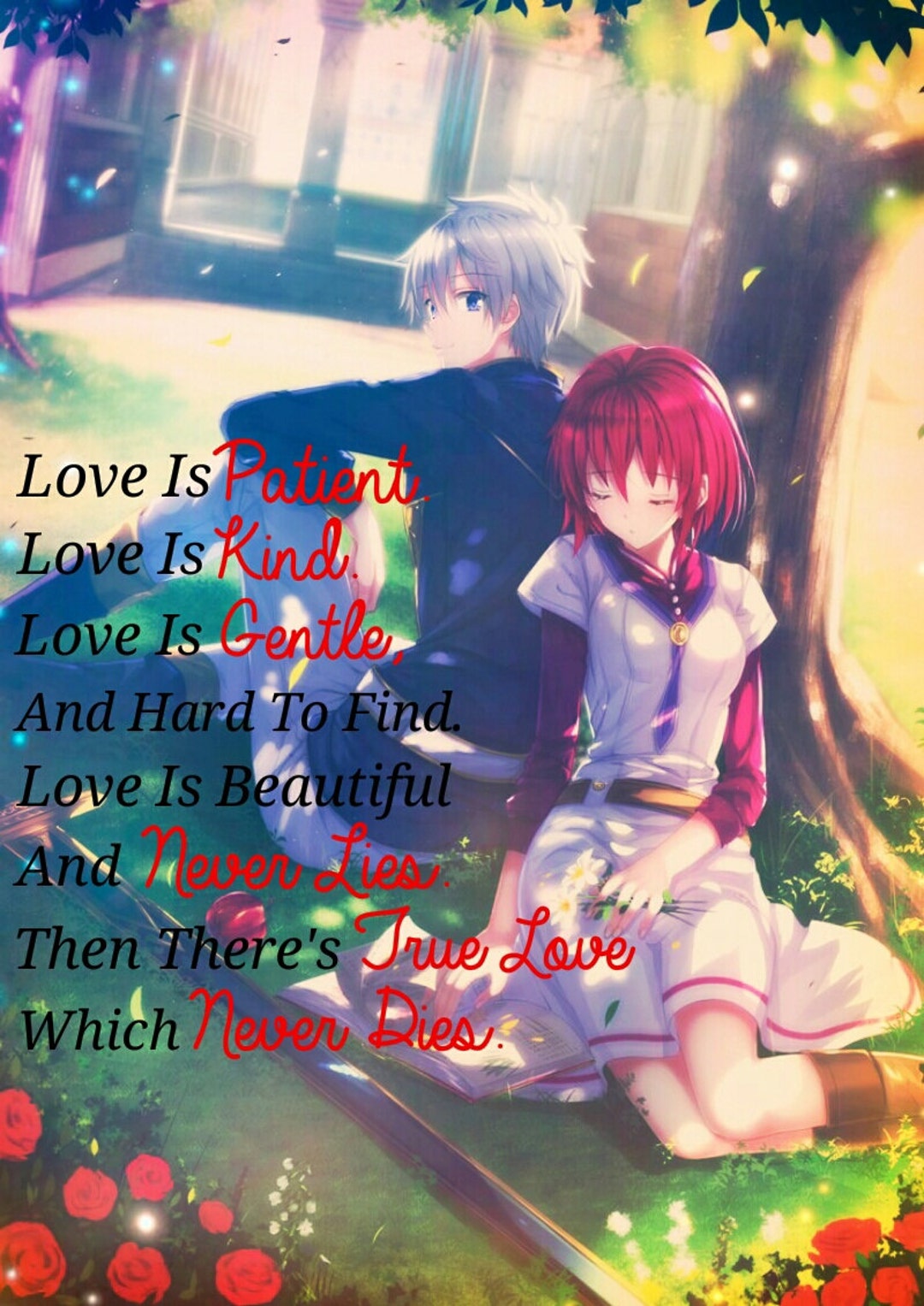 Snow White With Red Hair Love is Patient Love is Kind Love is Gentle
