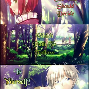 Snow White With Red Hair The Only One Who Should Decide Which Path To Follow Is Yourself Digital Art Download Decor Anime Quote Wall Hanging