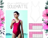 PDF instant download basic swimsuit pattern, one piece swimwear, basic bikini, Baywatch swimsuit S,M,L M,L, EU sizes 34. 36, 38, 40, 42.