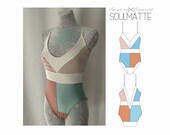 PDF bodysuit pattern, leotard pattern, woman, girl bodysuit pattern, Instant download, print XS, S, M,L, EU sizes 34. 36, 38, 40, 42.