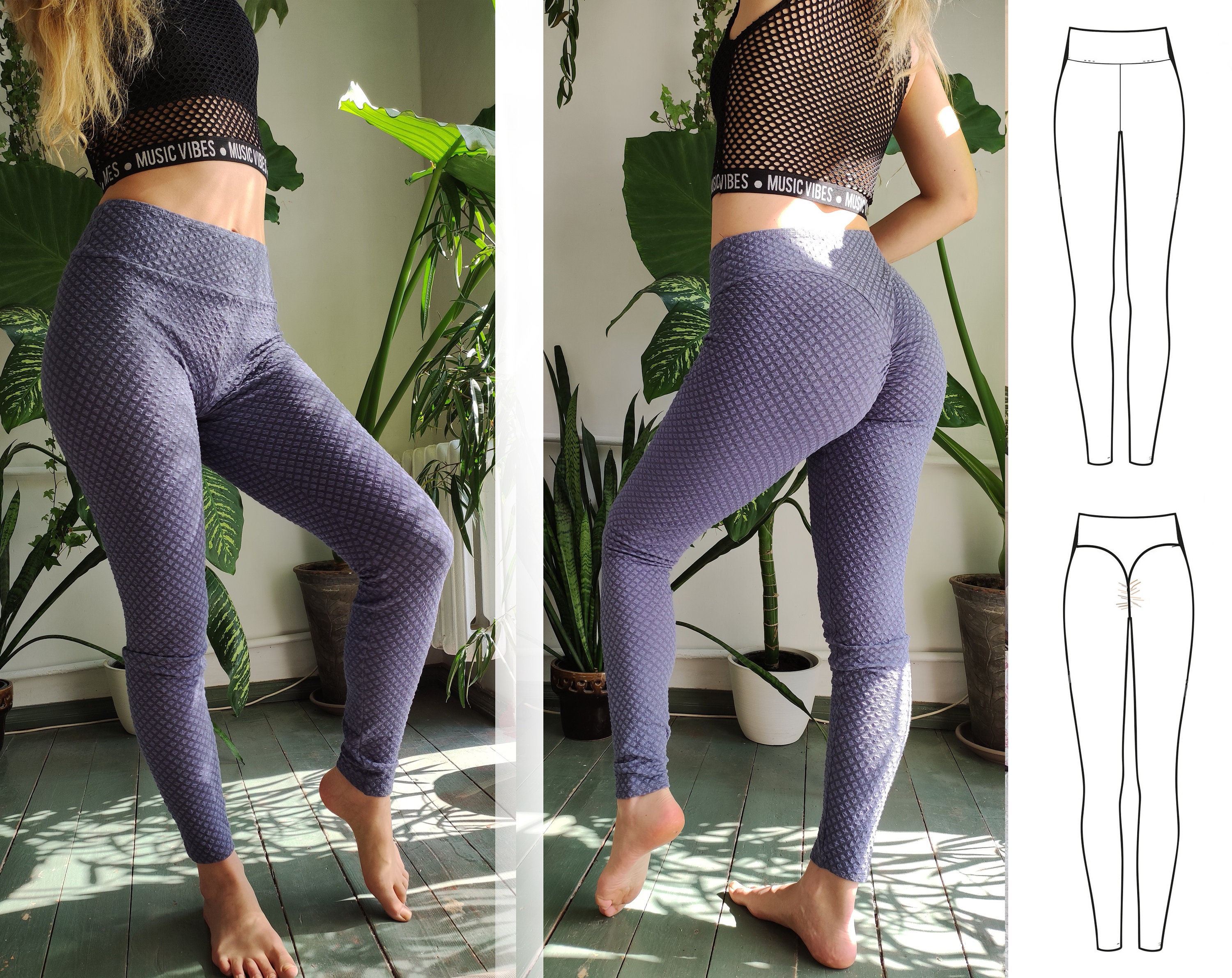 Mesh Leggings Sport Urban Yoga Blue Gray Black 