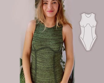 Wykrój na body trykotowe w stylu gorsetu: damskie XS-L (wykrój w formacie PDF)