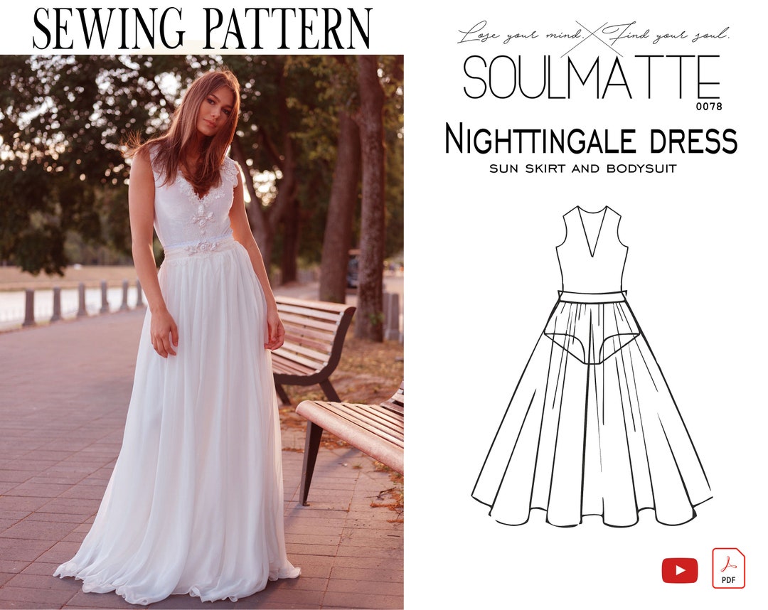 Easy Dress Sewing Pattern, Instant Download, Long Dress Pattern ...