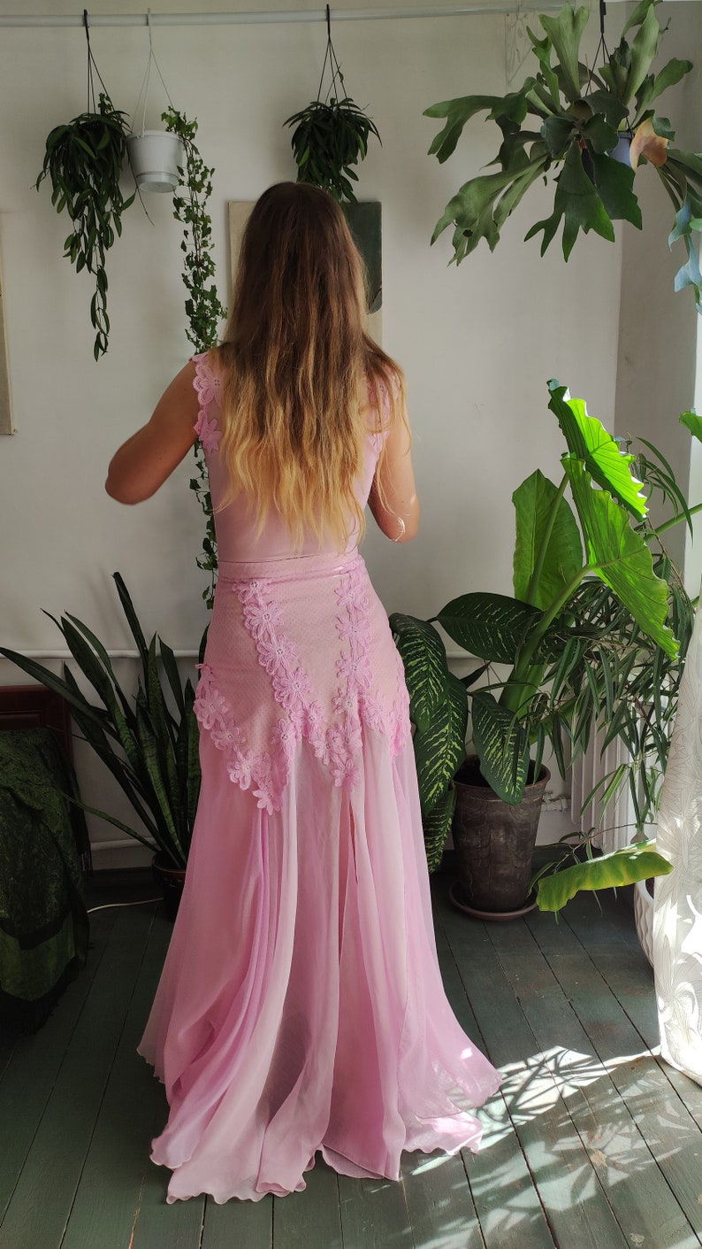Mermaid Skirt, Wide Evening Gown Pattern, Belly dance skirt with splits image 10