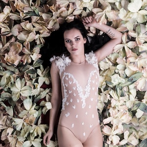 PDF bodysuit pattern, leotard pattern, woman, girl bodysuit pattern, Instant download, Naked style leotard with lace