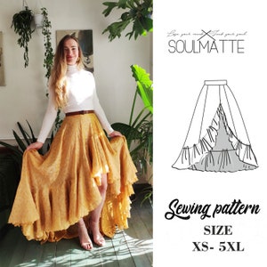 PDF Sewing Skirt Pattern, Size XS-5XL, Flamenco Dancer Skirt Pattern ...