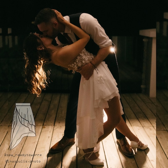 Asymmetrical High Low Skirt Sewing Pattern | Dance, Wedding (PDF)