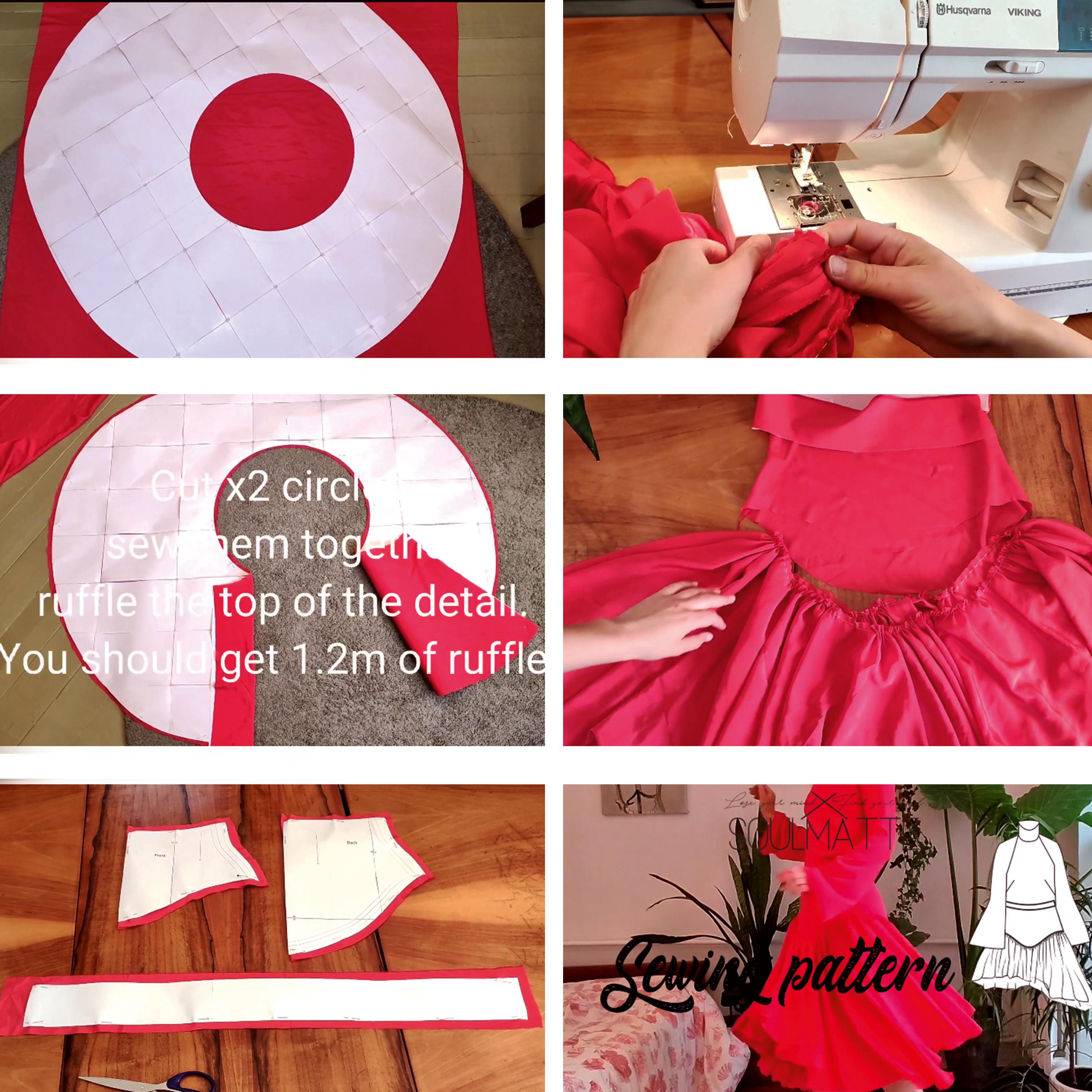 Kentucky Ruffles Patterns Ruffle Dance Skirt Sewing Pattern, Latino Dancer Skirt (PDF Download ...