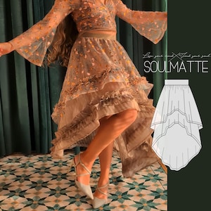 Asymmetrical Skirt Sewing Tutorial for Beginners | layered skirt,  Long to short skirt XS–5XL