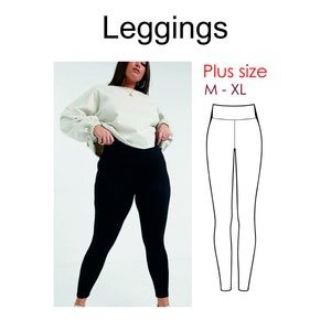 Basic woman leggings pattern, pants pattern for beginners video tutorial.  S - 2XL. PDF seamless pants, yoga pants, sports-wear pattern