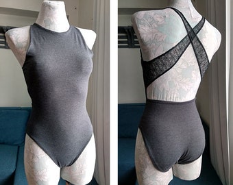 Balerina style leotard pattern, swimsuit pattern. PDF instant download, One piece swimwear, Basic swimsuit, Dancer bodysuit with open back.