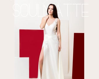Long Skirt Sewing Pattern: A-Line Evening Gown with Split (PDF Pattern)