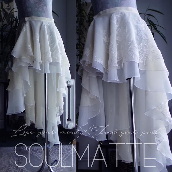Asymmetric Ruffle Dancer Skirt Sewing Pattern: High-Waist (PDF Pattern)