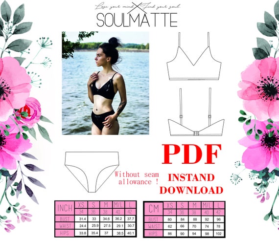 Pdf Woman Basic Bikini Pattern Diy Swimsuit Pattern Two Etsy