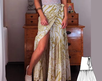 Mermaid Wrap Skirt Sewing Pattern: Easy Sew with Video (PDF Pattern)