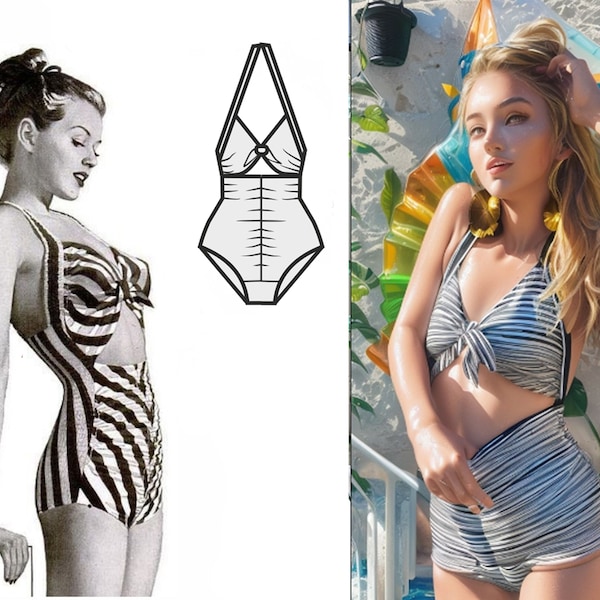 40's swimsuit pattern, vintage sewing pattern