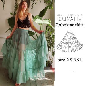 PDF skirt pattern, underskirt sewing pattern. Evening skirt pattern for beginners, Evening skirt pattern. ruffle skirt, gore skirt XS - 5XL