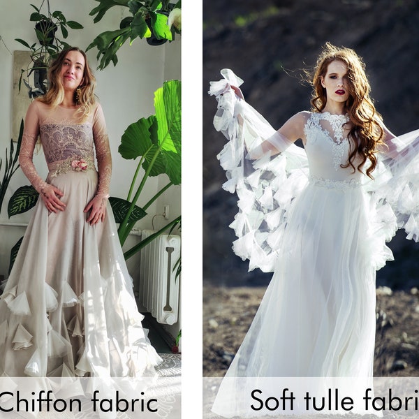 Jupe de soirée ange, jupe en tulle à coudre, patron pour robe en mousseline de soie, robe de mariée - jupe soleil à coudre avec décor