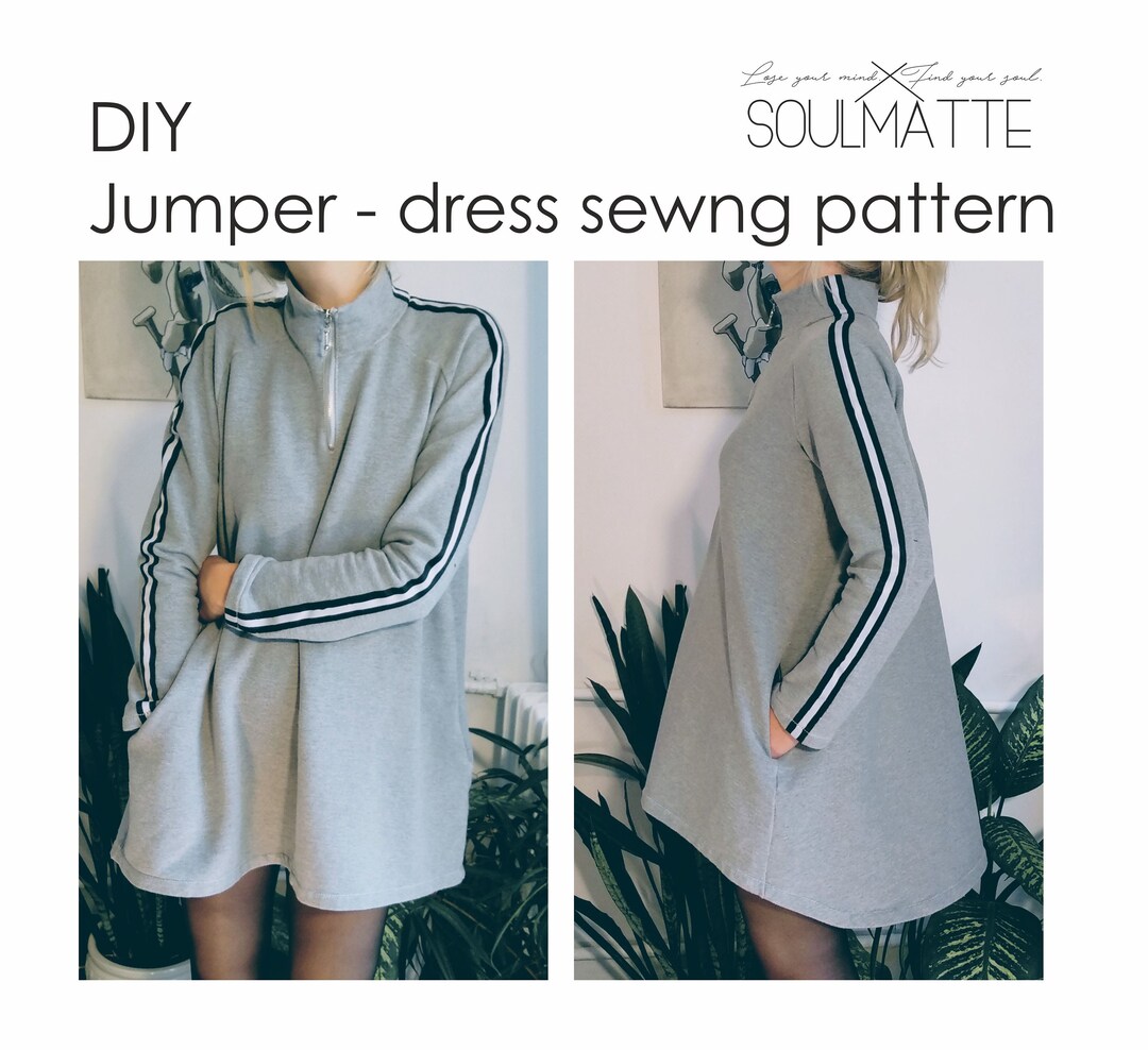 Jumper Dress Sewing Pattern, Maternity Jumper, Loose Fitting Jumper