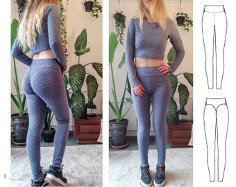 High Waisted Leggings Sewing Pattern for Women,yoga,workshop, Pole