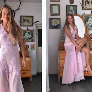 Mermaid Skirt, Wide Evening Gown Pattern, Belly dance skirt with splits image 8