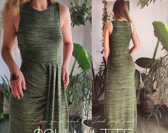 Fitted Bodycon Skirt Sewing Pattern, Asymmetric Draping (PDF Pattern)