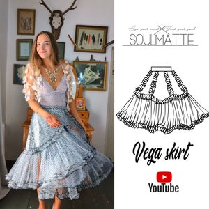 How to sew petticoat? Sewing skirt pattern with video tutorial, gore evening skirt pattern for beginners. Easy petticoat pattern, underskirt