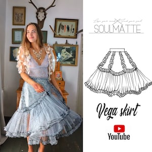 How to sew petticoat? Sewing skirt pattern with video tutorial, gore evening skirt pattern for beginners. Easy petticoat pattern, underskirt