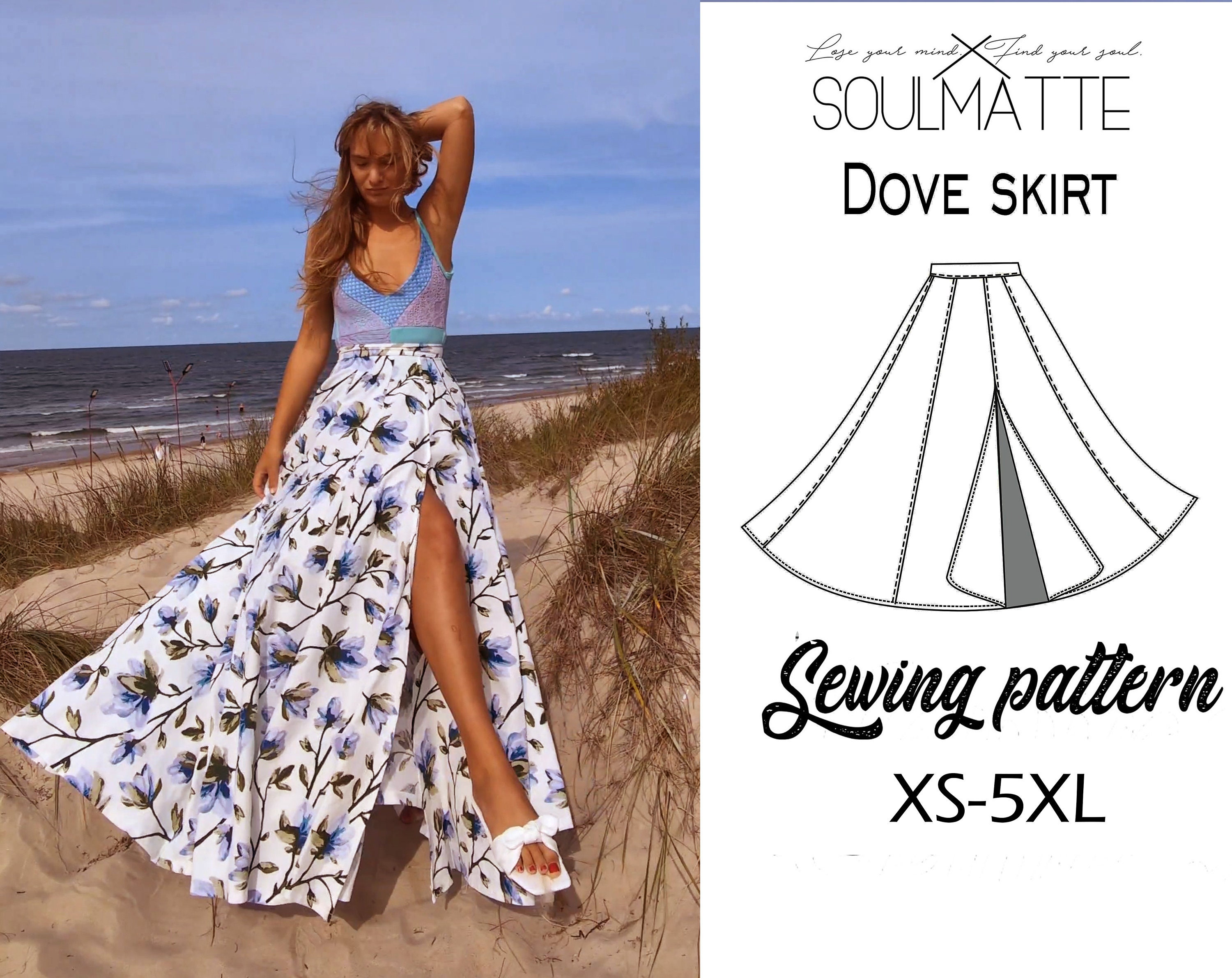 Long formal skirt sewing pattern hot sale