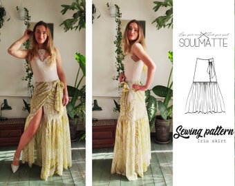 Mermaid Wrap Skirt Sewing Pattern, Beginner Friendly (PDF Pattern)