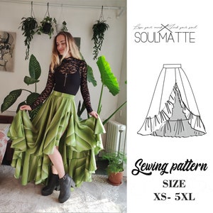 PDF Sewing Skirt Pattern With Video Tutorial, Wide Gore Evening Skirt ...