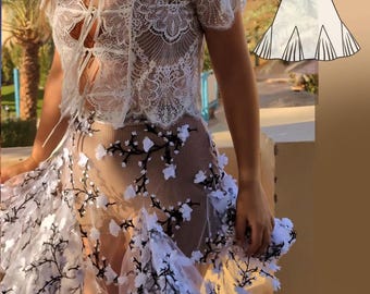 Latino salsa dancer skirt Sewing Pattern: Beginner Friendly (PDF Pattern)