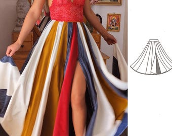 High-Waist Maxi Skirt Pattern: Elegant Evening Gown, XS-L (PDF Pattern)
