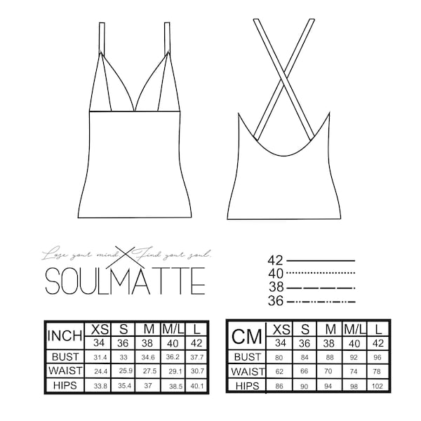 PDF top pattern, bralette pattern, blouse suitable for beginners, size S-M, instant download , Schnittmuster, top pattern