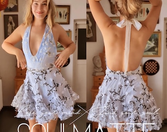 Sewing pattern ,Short sun skirt with panels at the bottom for extra volume. mini skirt, pleated gore skirt