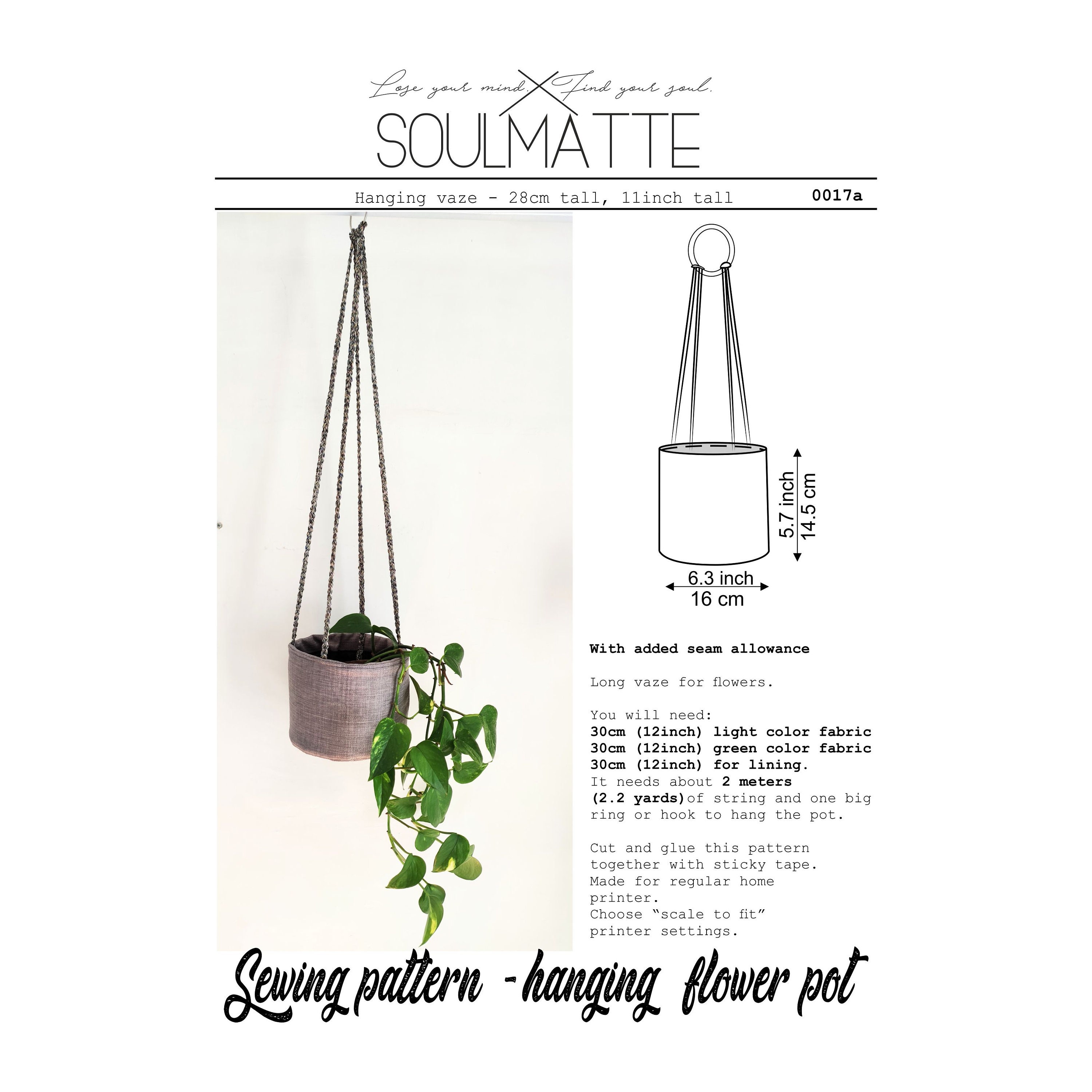 DIY Sewing Tutorial for Plant Hanger Plant Nest Step by Etsy