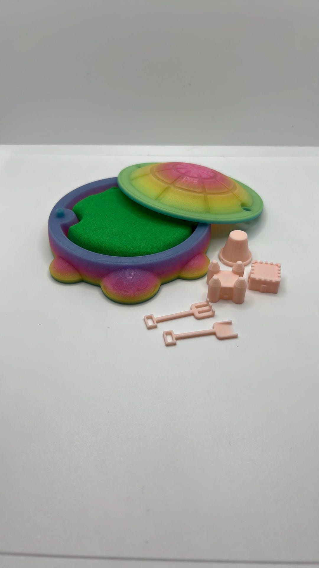 Sand Box Mini Shell Mini Turtle Sandbox W/ Real Sand & Mini Tools - SMALL SIZE 4.5