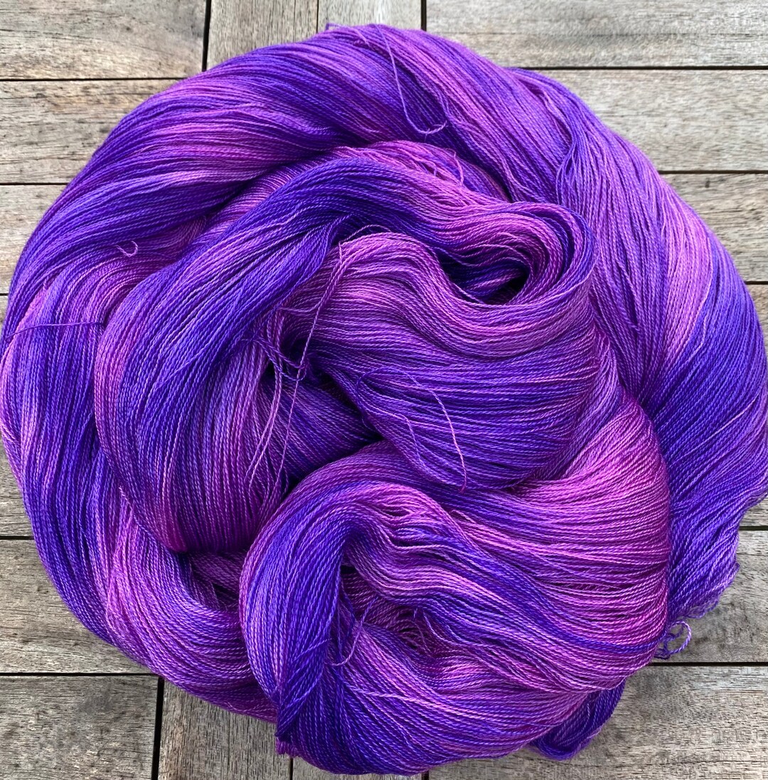 Cobweb Lace Weight Hand Dyed Yarn 100g Superwash Merino Wool, Silk ...