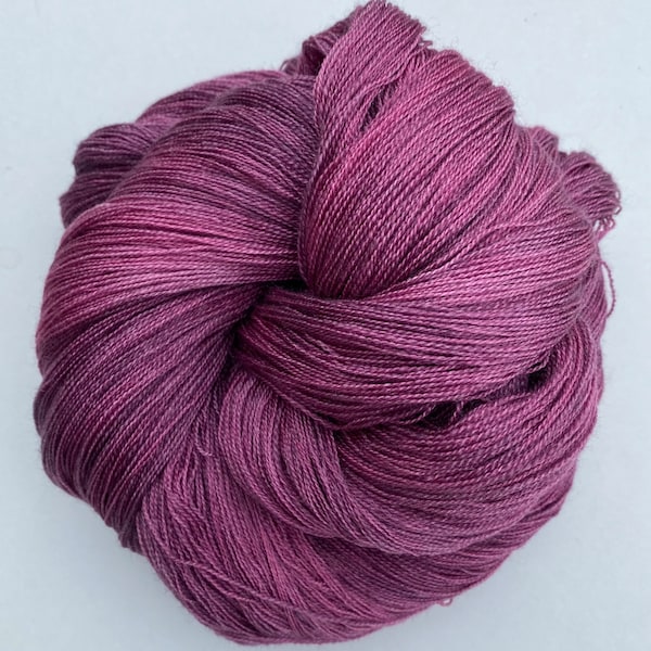 Cobweb Lace weight hand dyed yarn 100g Superwash Merino Wool, Silk "Mulberry"