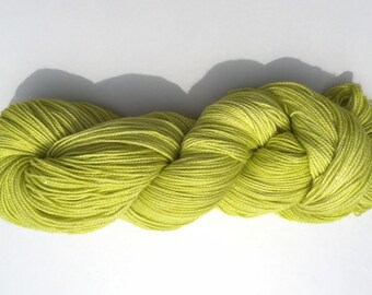 Sparkle Hand dyed Superwash Merino sock weight Wool, Nylon, Indie dyer, "Lettuce", green, lime