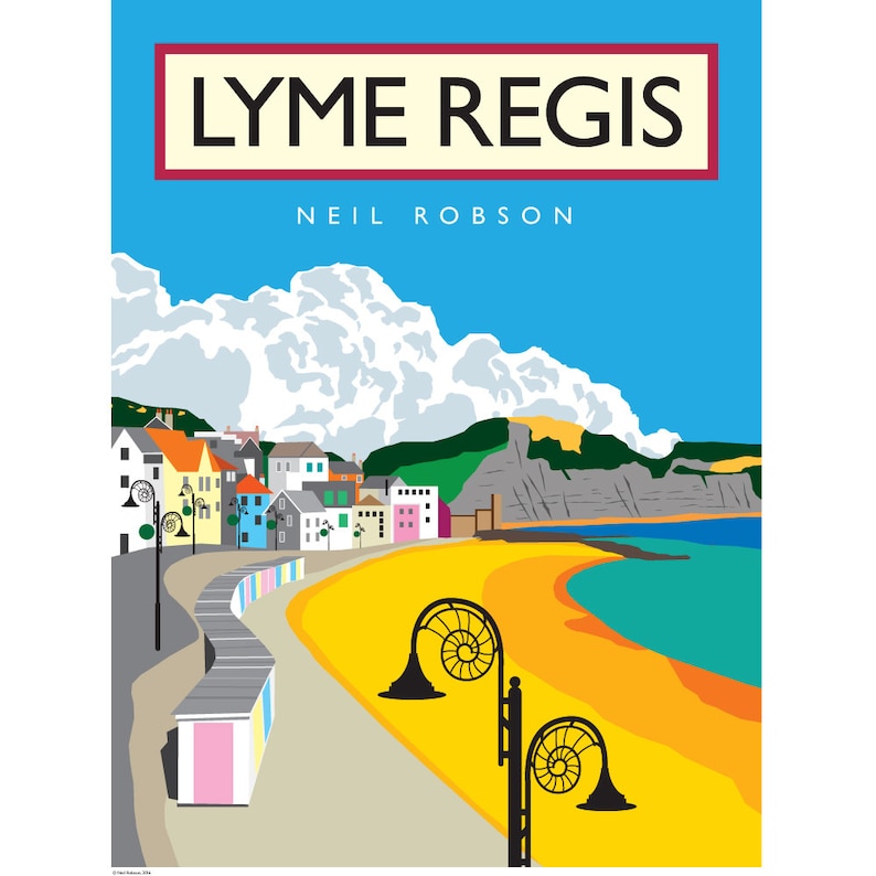 Lyme Regis Illustration 40 X 30cm Art Print Etsy