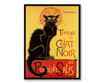 Chat Noir Wall Art: Classic French Cabaret Poster - Vintage Style