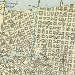 City of New Orleans Map Vintage Poster Print on Matte Paper Decorative ...