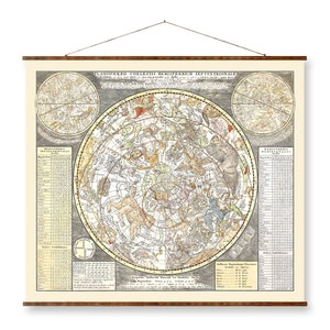 Nordhimmel Sterne Karte bereit zum Aufhängen Roll Down Leinwand Dekorative Wand Dekor Horoskop Karte Blättern