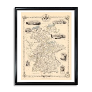 Germany Map Vintage Poster Print on Matte Paper